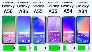 Samsung A56 vs A36 vs A55 vs A35 vs A54 vs A34 Battery Drain Test