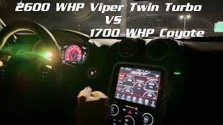 2600 WHP Twin Turbo Viper vs 1700 WHP Coyote on the streets of AI