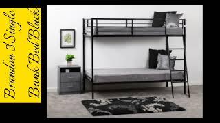 Brandon Single 3ft Metal Bunk Bed Frame Black