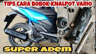 TUTORIAL BOBOK KNALPOT HONDA VARIO SUARA SUPER ADEM.. LIHAT SARINGAN PEREDAM DALAM MUFFLER