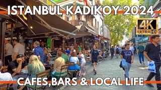 ISTANBUL TURKEY 4K WALKING TOUR 2024(WITH CAPTION)-KADIKOY MARKET,BARS,CAFES,STREET FOODS,SHOPS