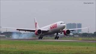 Detik - Detik Pesawat Lion Air Airbus A330-900 Neo Landing di Runway ke 3 Bandara Soekarno-Hatta CGK