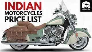 Indian Motorcycles Price List [2018] [17 Bikes]