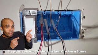 How to Install Two Light Switches from One Power Source (line)