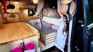 Van Tour | MINIVAN Makeover into a Cozy Tiny Home  | VANLIFE