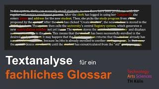 Textanalyse für ein fachliches Glossar