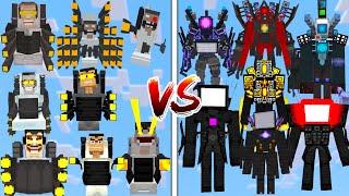 ALL GMAN TOILET vs ALL TITANS BATTLE in MINECRAFT PE