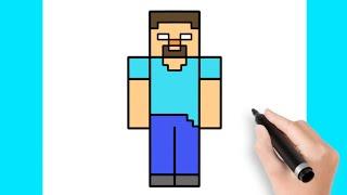 Como desenhar o Herobrine do Minecraft - Como dibujar Herobrine de Minecraft