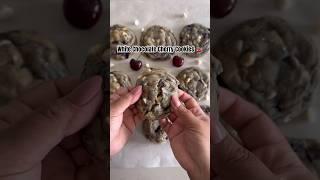 White Chocolate Cherry Cookies #bakingrecipe #baking #bakingtherapy #easyrecipe #cookierecipe #bake