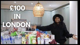 What £100 Can Get You In LONDON! Shopping In The cheapest Stores In London | 1 Month Groceries Cost