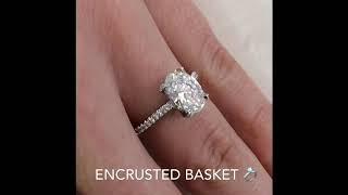 Oval Diamond Pave Basket Cathedral Style Engagement Ring