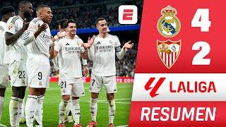 REAL MADRID GOLEÓ 4-2 al SEVILLA con GOLAZO DE MBAPPÉ y supera al BARCELONA en la tabla | La Liga