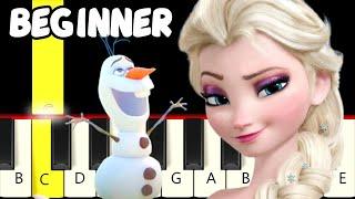 4 Top Songs from Frozen - Slow and Easy Piano Tutorial - Beginner