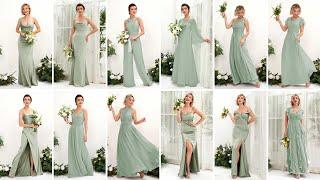 The prettiest sage green bridesmaid dresses to shop online from Carlyna.com.