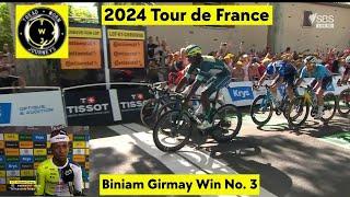 Biniam Girmay Win No. 3 | 2024 Tour de France | Stage 12 | ሃገራዊ ጅግና ቢንያም ጊርማይ | Sprint