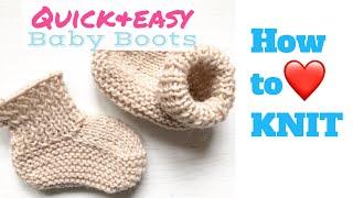 Quick and easy BABY BOOTS/ How to knit | TeoMakes