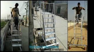 Aluminium trolly step ladder.