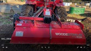 Rotary Tiller (Woods 60.40 Reverse Rotation)  Review and Demonstration