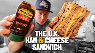 My first Ham & Cheese Sandwich with Branston's Small Chunk Pickle 