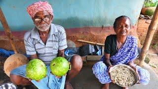 BOTTLE GOURD WITH PRAWN FISH RECIPE |collecting & cooking farm fresh bottle gourd cooking prawn fish