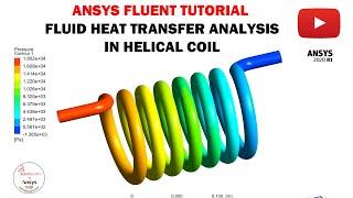  Ansys Fluent Tutorial | Fluid Heat transfer analysis in helical coil.