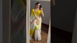 Organza Saree Drape  #saree #indianwear #grwm #blousedesign #haldiceremony