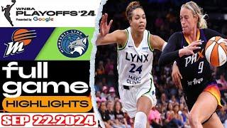 Minnesota Lynx VS Phoeenix Mercury FULL GAME HIGHLIGHTS | PLAY OFF Sep 22, 2024 Women’s Basketball