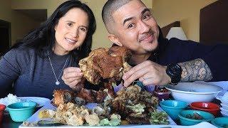 CRISPY PATA + CHICHARON BULAKLAK + BBQ + CALAMARI MUKBANG | PLATTER