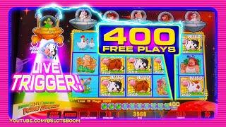 400 FREE GAMES LIVE TRIGGER!!! Invaders Return From The Planet Moolah - 1c CASINO SLOTS