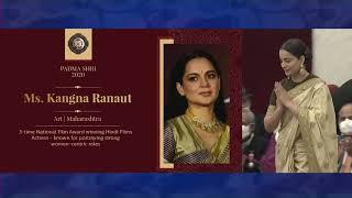 President Kovind presents Padma Shri to Ms Kangana Ranaut for Art