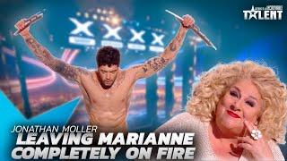 Jonathan Moller stuns with a sensual acrobatic hoop act, leaving Marianne completely on fire|FGT2024