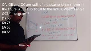 Question on quarter circle - Solution (CSIR-NET December 2016 Part A)