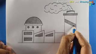 How to draw a factory || Mills | Construction