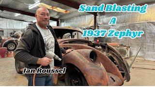 1937 Lincoln Zephyr: Sand Blasting!  Will We Find Rust? @officalstockmodified