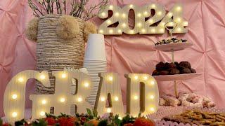 2024 Graduation Party Decorations - 2 LED Long Marquee Light Up Letters Grad and 2024