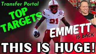 EMMETT JOHNSON IS BACK & Nebraska's TOP TRANSFER PORTAL TARGETS!