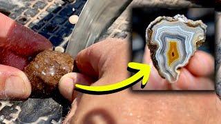 I loved cutting into these 5 Malawi agates!