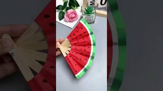 How to make a fan with color paper and ice cream  sticks?#youtubeshorts #viral #baigchineseart