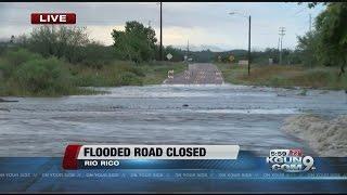 Heavy rain closes major road in Rio Rico