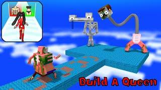 Minecraft Mobs : BUILD A QUEEN RUNNER CHALLENGE - Minecraft animation