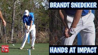 BRANDT SNEDEKER HANDS AT IMPACT SLOW MOTION IRON GOLF SWING 1080 HD