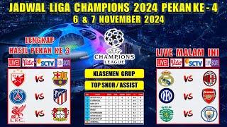 Jadwal Liga Champions 2024 Pekan ke 4 Live SCTV ~ REAL MADRID vs AC MILAN ~ INTER MILAN vs ARSENAL