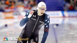 American sensation Jordan Stolz glides to 1000m World Cup win to cap breakthrough year | NBC Sports