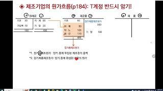 [전산세무2급: 원가회계] 제조기업의 원가흐름(원재료, 재공품, 제품 T계정 설명)