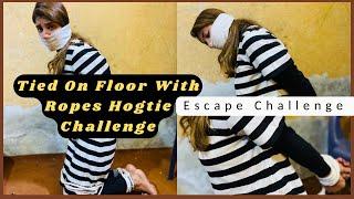 Tied On Floor With Ropes Challenge | Hogtie Escape Challenge | #aqsaadil #silentaqsa #Hogtie #gag
