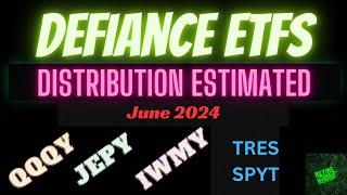 Defiance ETFs June 2024 Distribution Payment Estimated (with TRES & SPYT) #defiance #qqqy #spyt