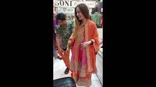 Romanian trying Indian clothes /Lehenga - Hazratganj Lucknow INDIA