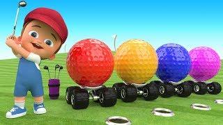 Golf Balls 3D for Kids Children Toddlers Games | Little Baby Fun Play Golf Game Learning Colors