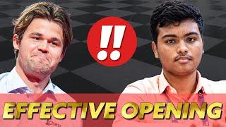 Simple and DEADLY EFFECTIVE OPENING | Magnus Carlsen vs Pranesh | Chess.com 2024