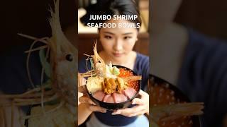 Jumbo Seafood Tower Bowls in Hokkaido  #traveljapan #hokkaidotrip